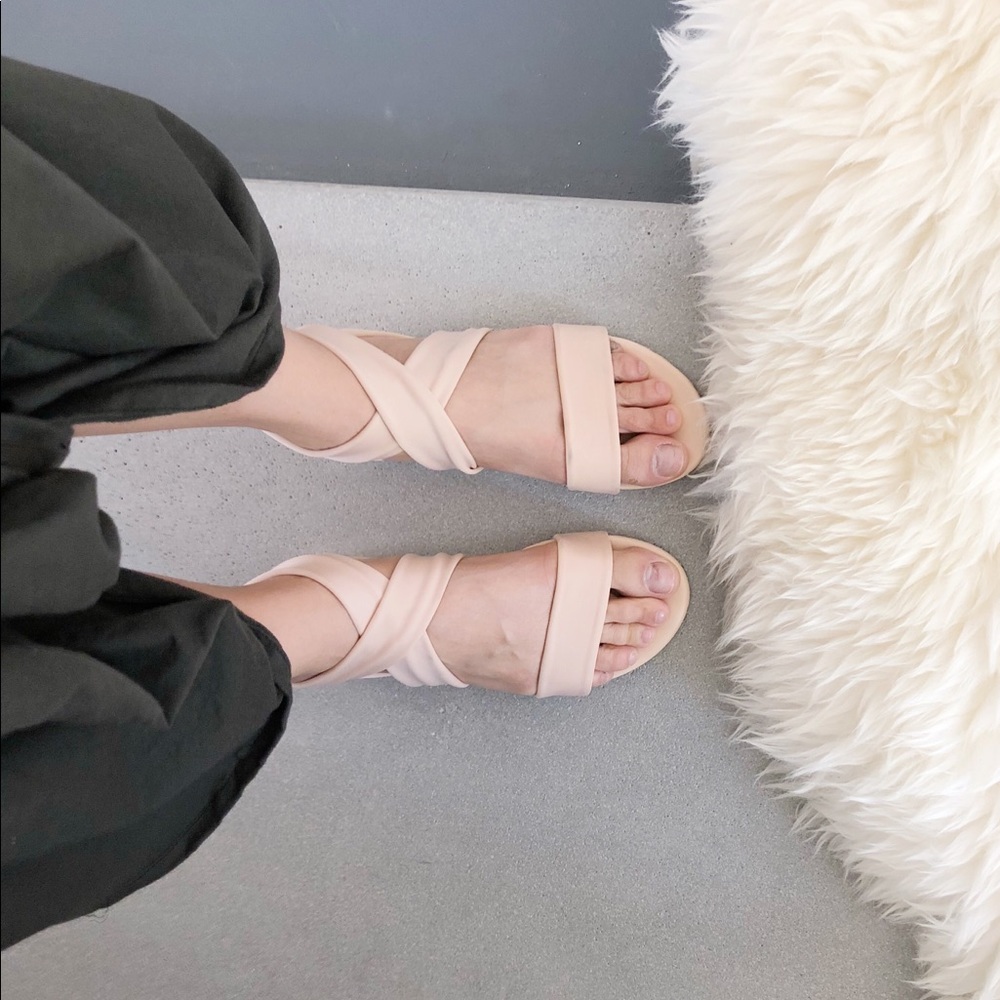 Blush strappy sandals